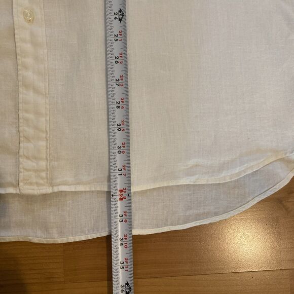 Eddie Bauer 100% Linen Men's XXL‎ /2XL Button Down Long Sleeve Shirt Ivory Beige - Picture 5 of 9